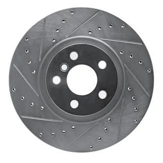 R1 Concepts EDZ-31157L Brake Rotor Drilled and Slotted Silver